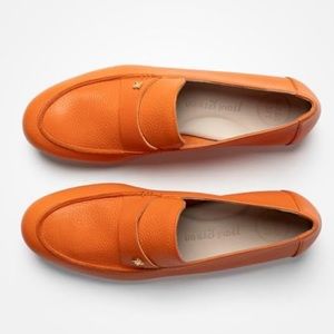 Orange Leather Loafers